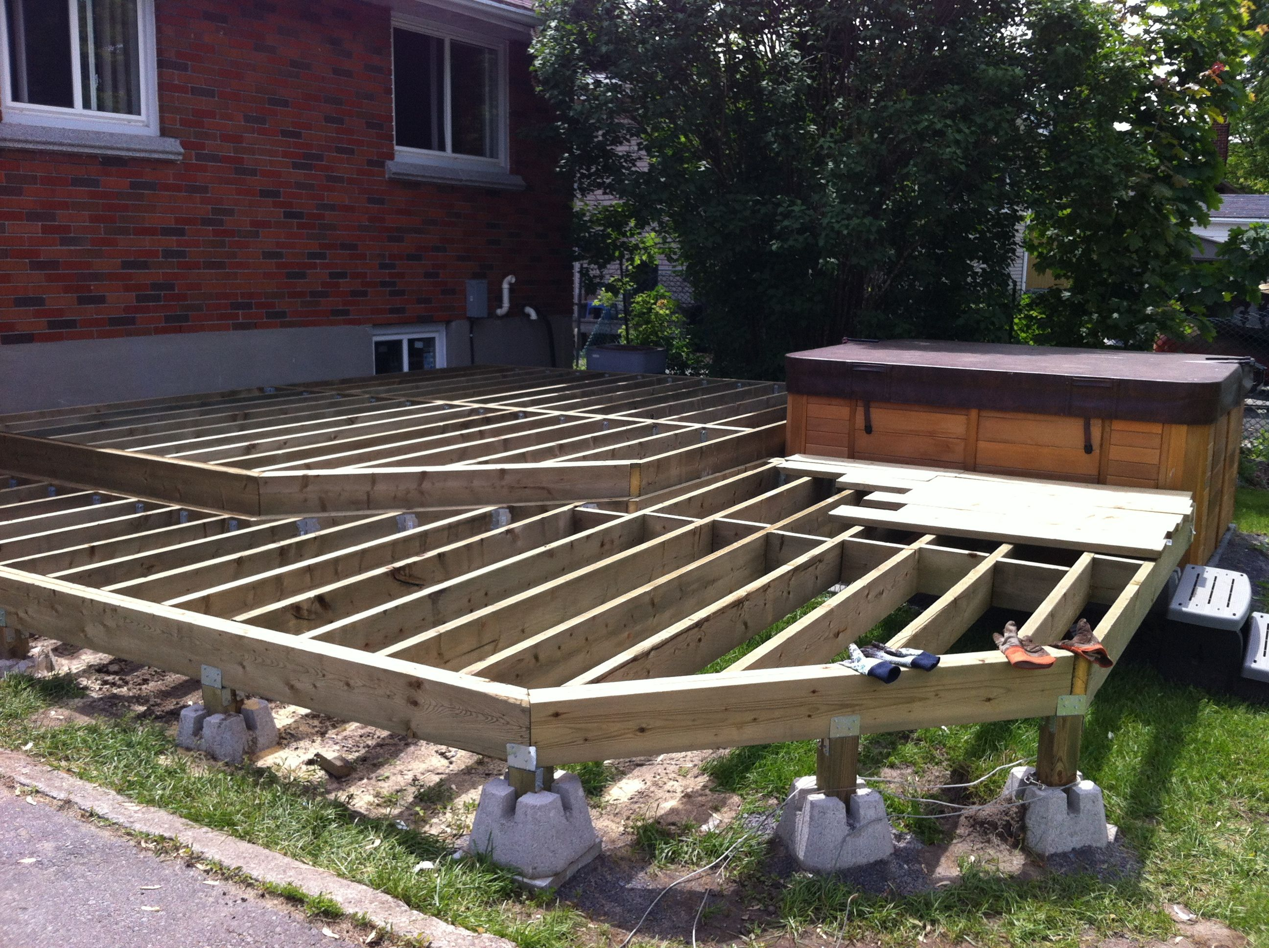 Two Level Deck Framing Floating On Dek Blocks This Is Actually My for dimensions 2592 X 1936