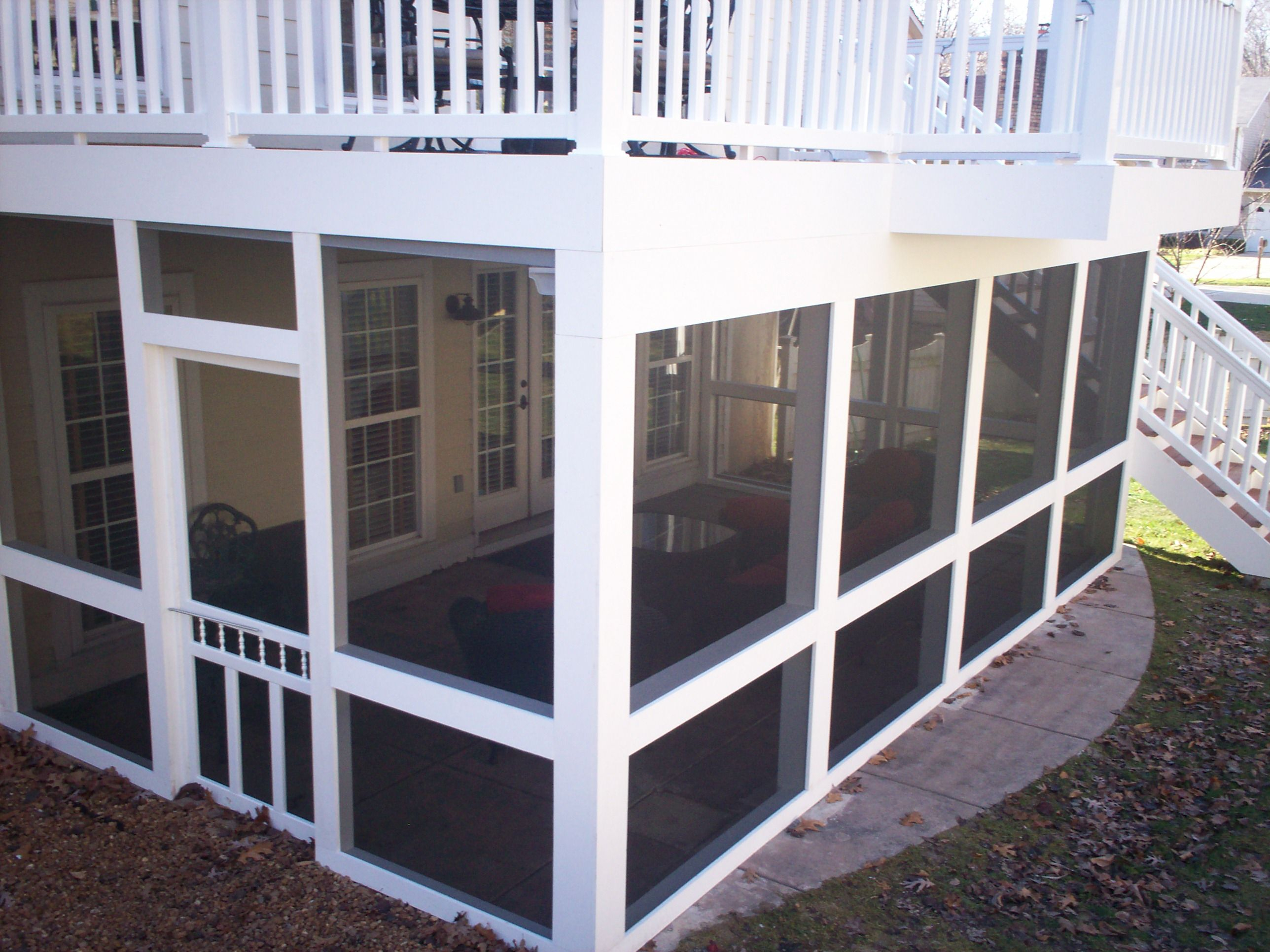 Two Story Deck In St Louis With Screens And Underdeck Dave in proportions 2576 X 1932