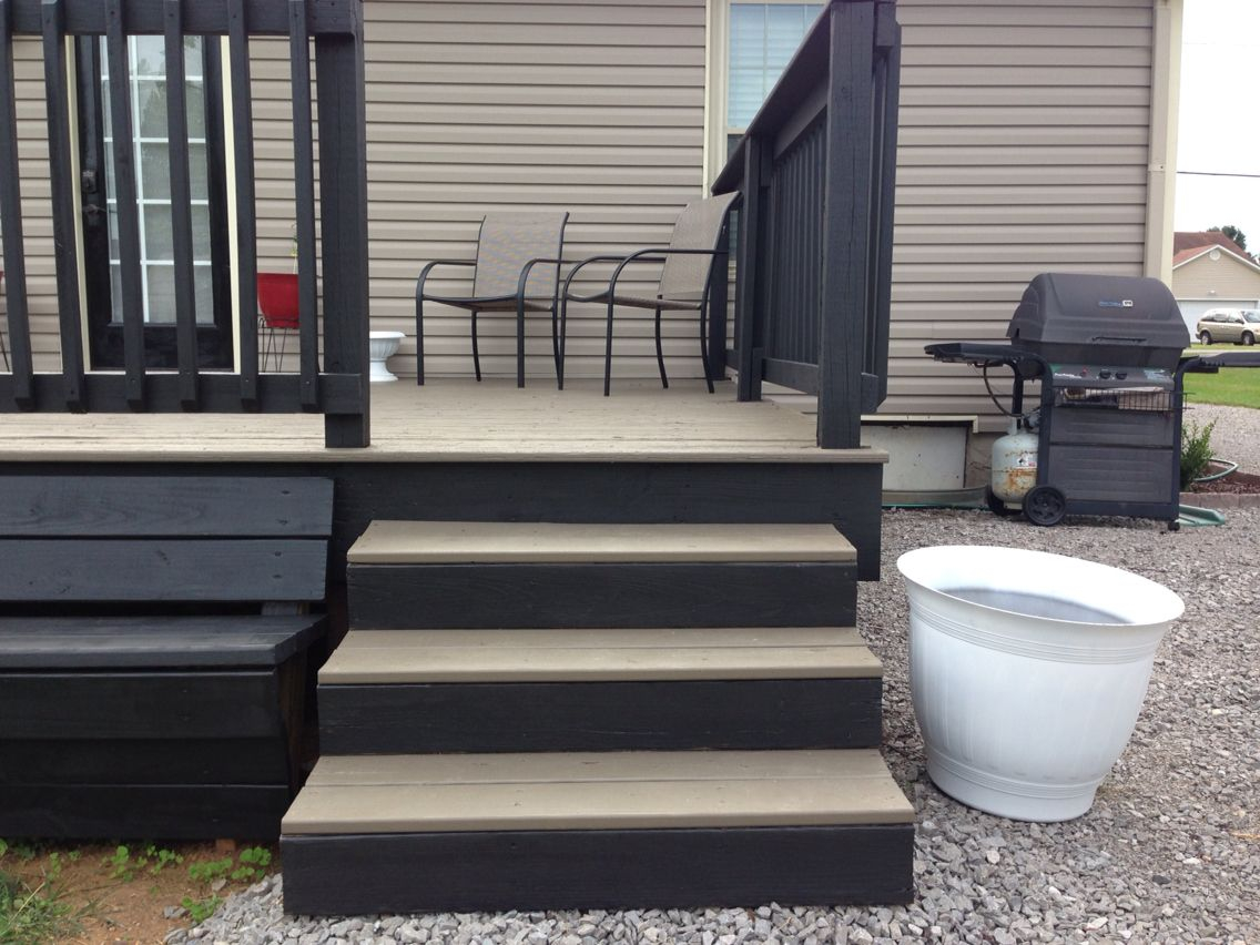 Two Toned Deck Gray Floor Black Rails For The Home In 2019 with regard to sizing 1136 X 852