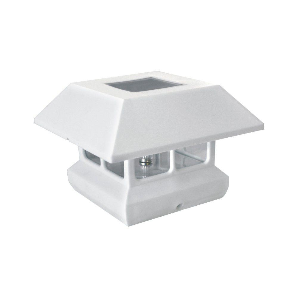 Veranda 4 In X 4 In White Solar Powered Post Cap 2211 F11w The regarding measurements 1000 X 1000