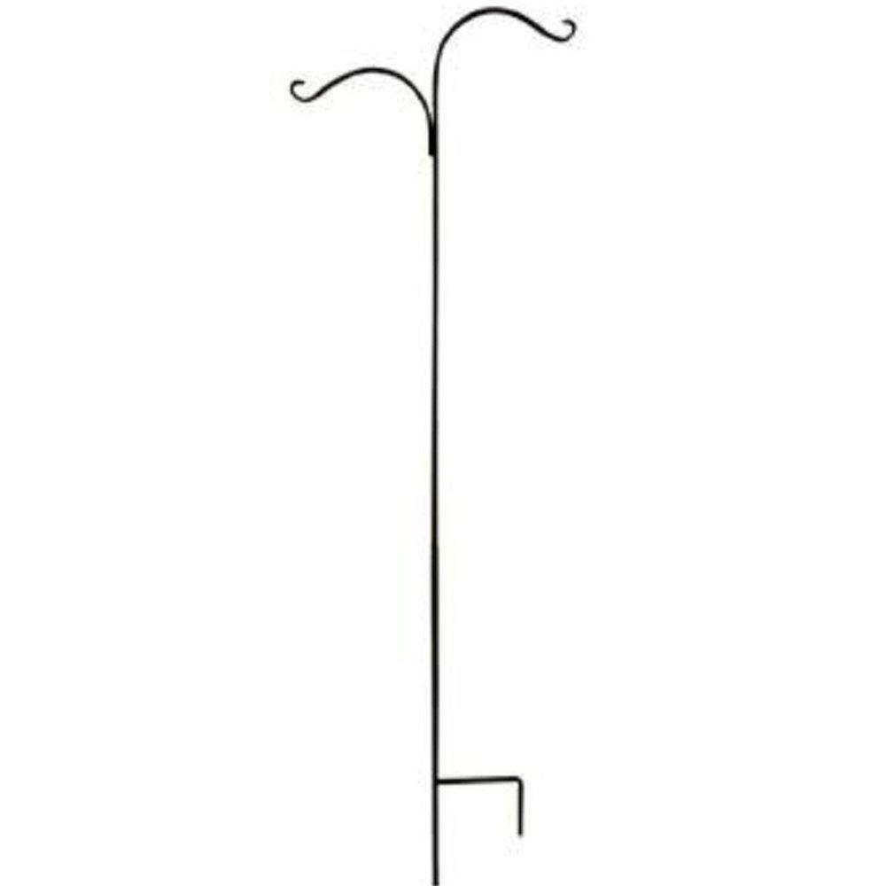 Vigoro 84 In Black Forged Double Shepherd Hook 844545vg The Home with proportions 1000 X 1000