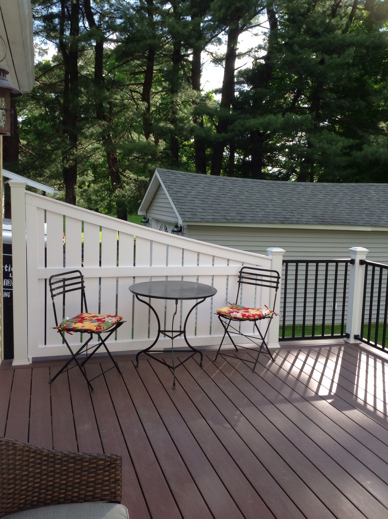 Vinyl Deck Privacy Azek Acacia Decking With Trex Reveal Railing And pertaining to sizing 1536 X 2056