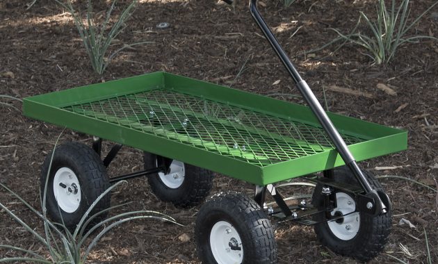 Wagon Garden Cart Nursery Steel Mesh Deck Trailer Heavy Duty Cart intended for dimensions 1300 X 1300