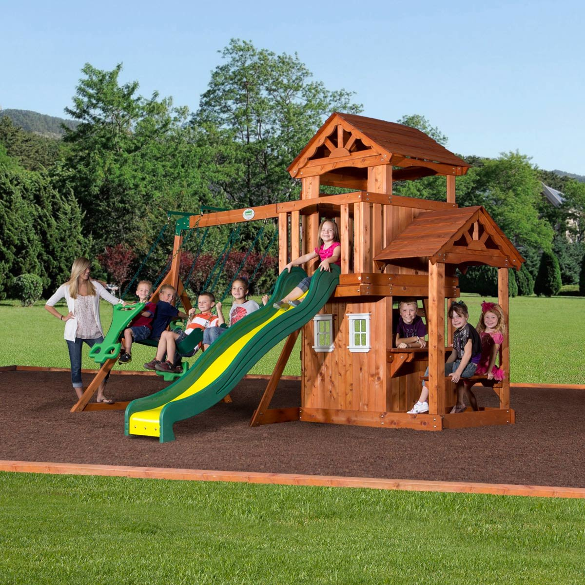 Wayfair Backyard Discovery Tanglewood All Cedar Swing Set in sizing 1200 X 1200