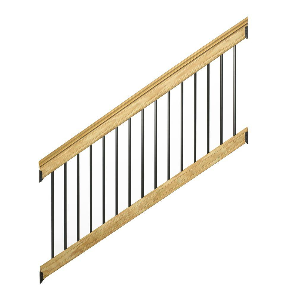 Weathershield 6 Ft Pressure Treated Stair Railing Kit With Black with size 1000 X 1000