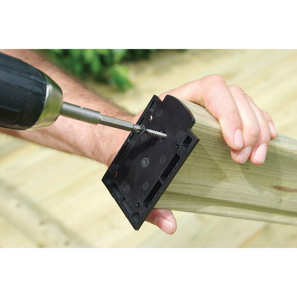 Wickes Deck Railing Kit Hanger Brackets 97x61mm Black 2 Pack in measurements 1000 X 1000