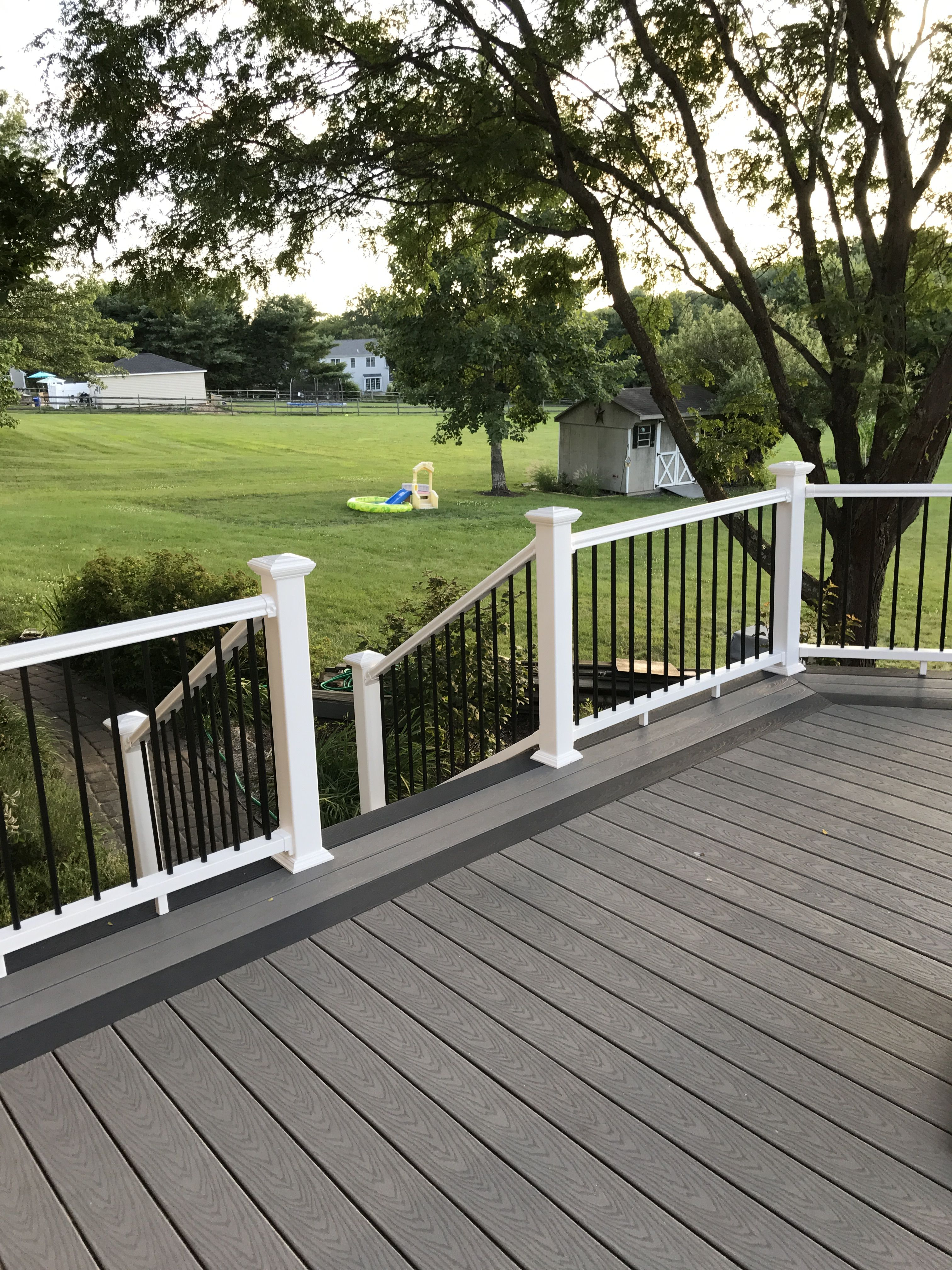 Winchester And Pebble Grey Trex Deck Deck In 2019 Deck Railings regarding size 3024 X 4032