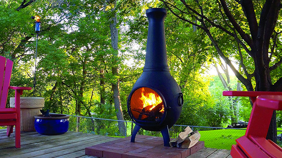 Wood Burning Chiminea Outdoor Fire Pit Dudeiwantthat in size 1200 X 675
