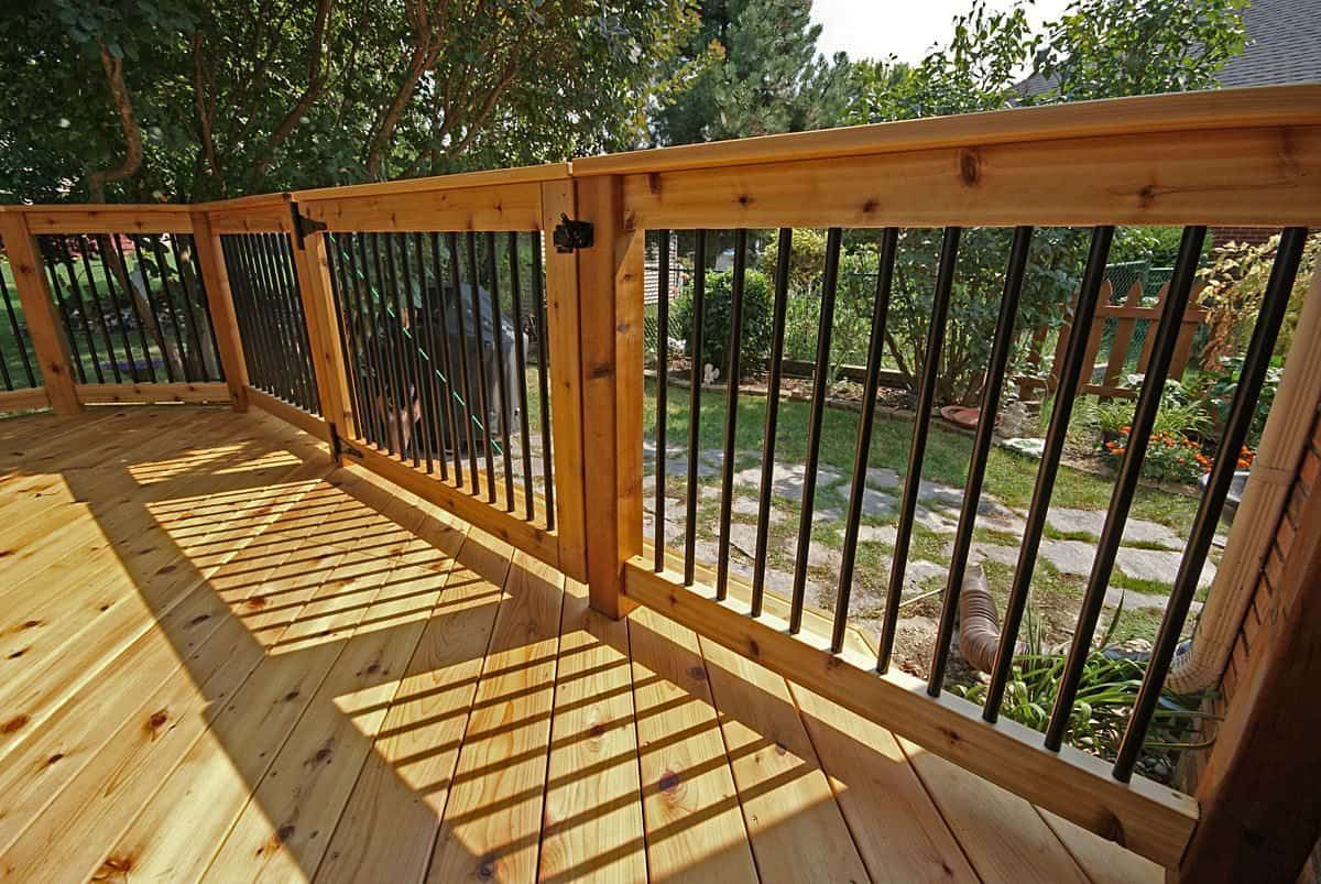 Wooden Deck With Aluminum Balusters And Gate In 2019 Random Deck for measurements 1200 X 803
