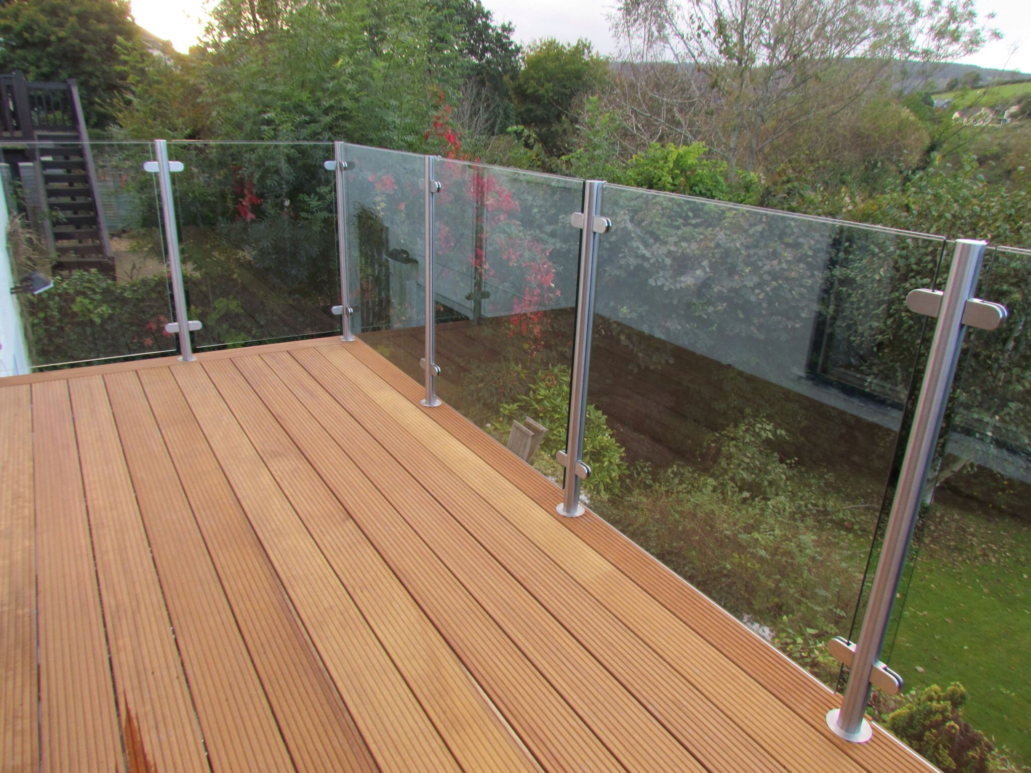 Wooden Deck With Glass Balustrade Deck Railing Glass Balcony intended for sizing 2048 X 1536