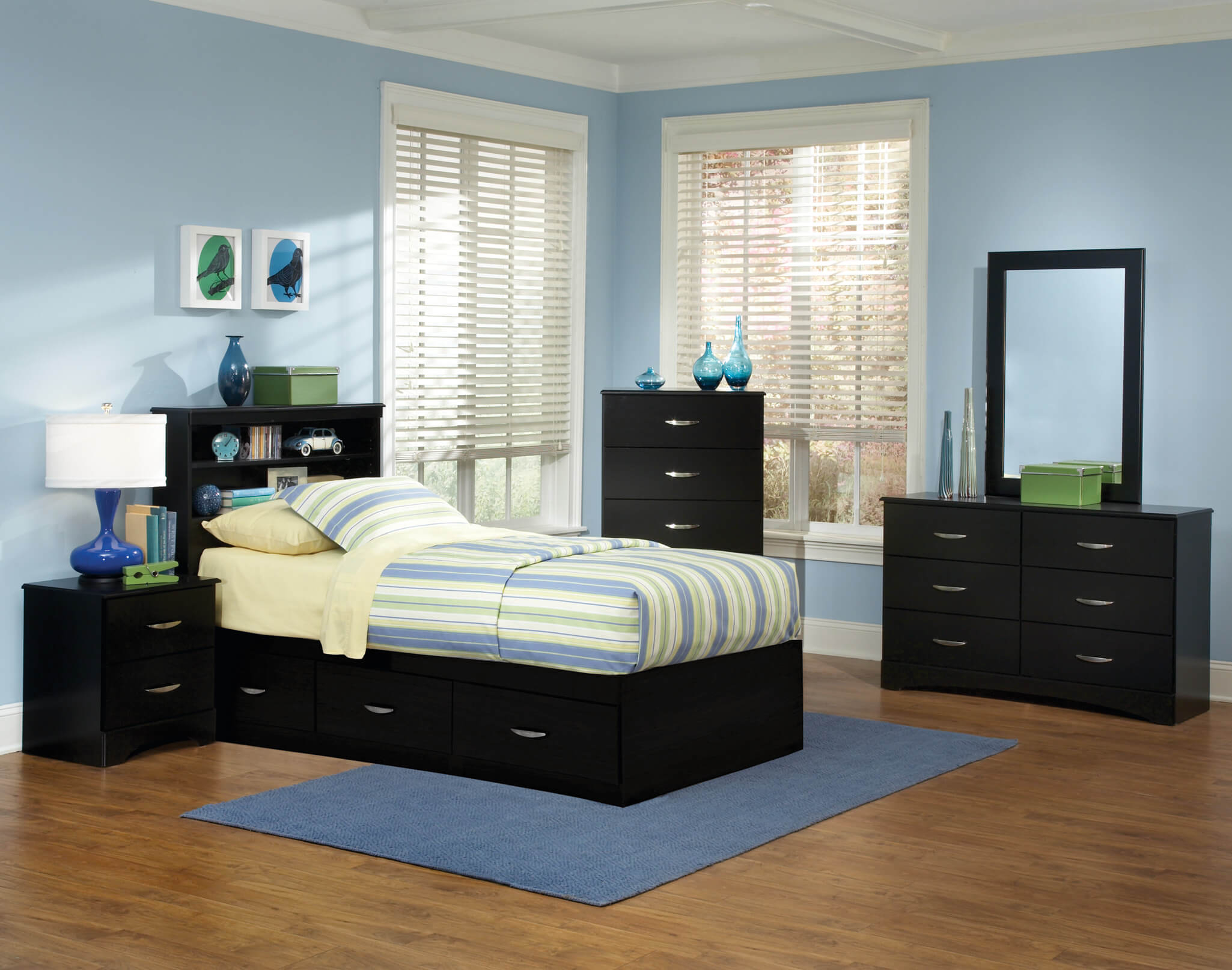 115 Kith Jacob Twin Black Storage Bedroom Set with proportions 2050 X 1614