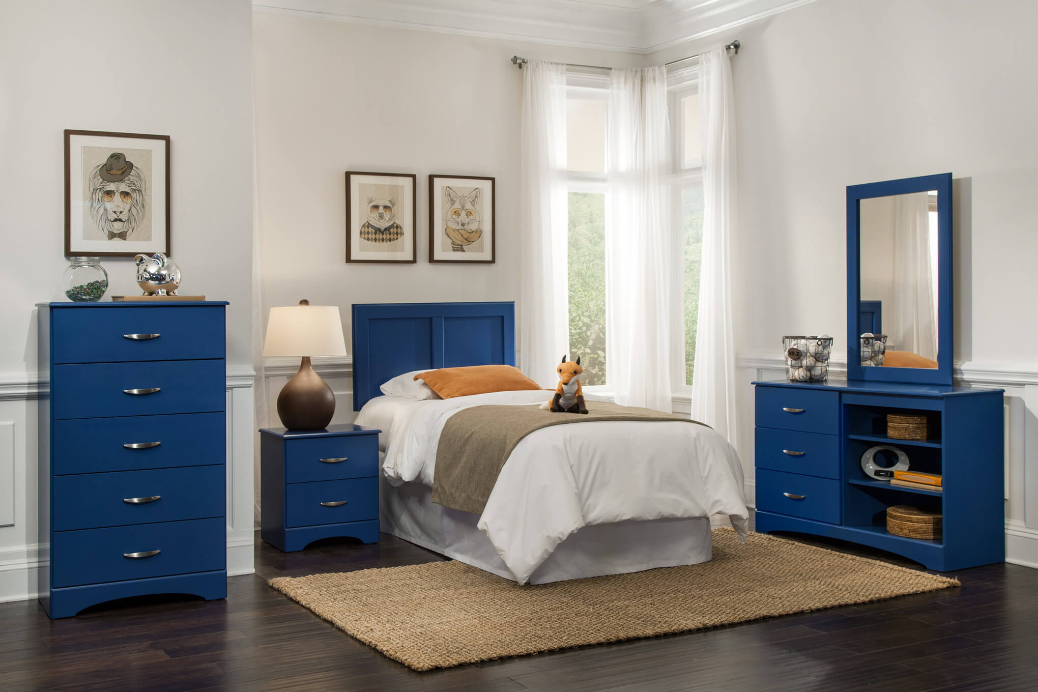 179 Kith Royal Blue Bedroom Set with regard to measurements 2040 X 1360