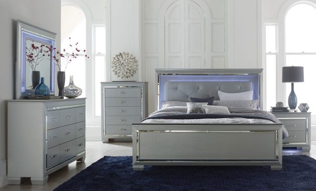 1916 Allura White Bedroom Set With Led Lights inside sizing 1500 X 1159