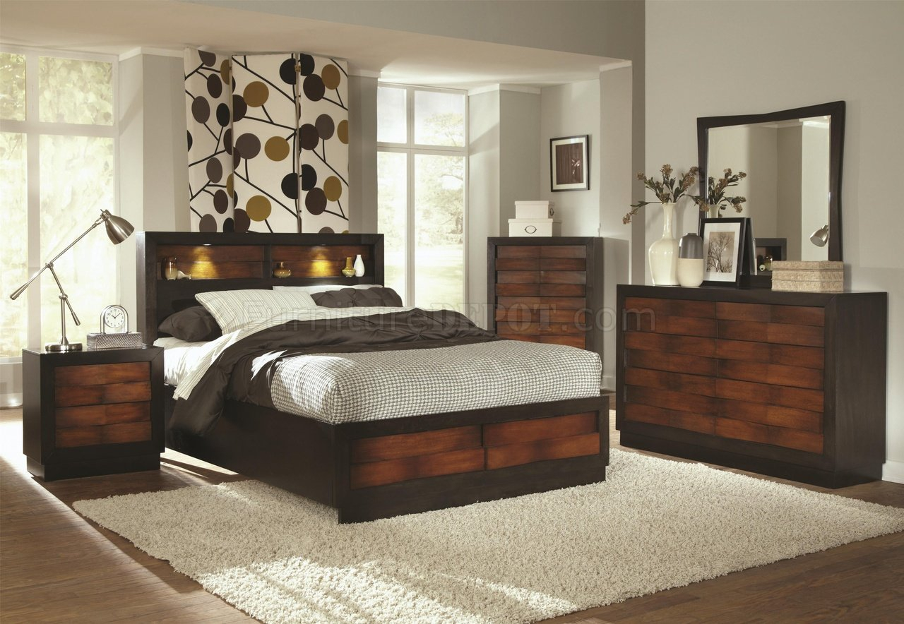 202911 Rolwing Bedroom Coaster In Oak Espresso Woptions with regard to dimensions 1280 X 884