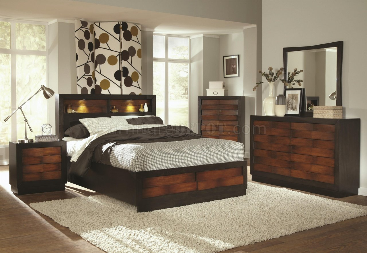 202911 Rolwing Bedroom Coaster In Oak Espresso Woptions within size 1280 X 884