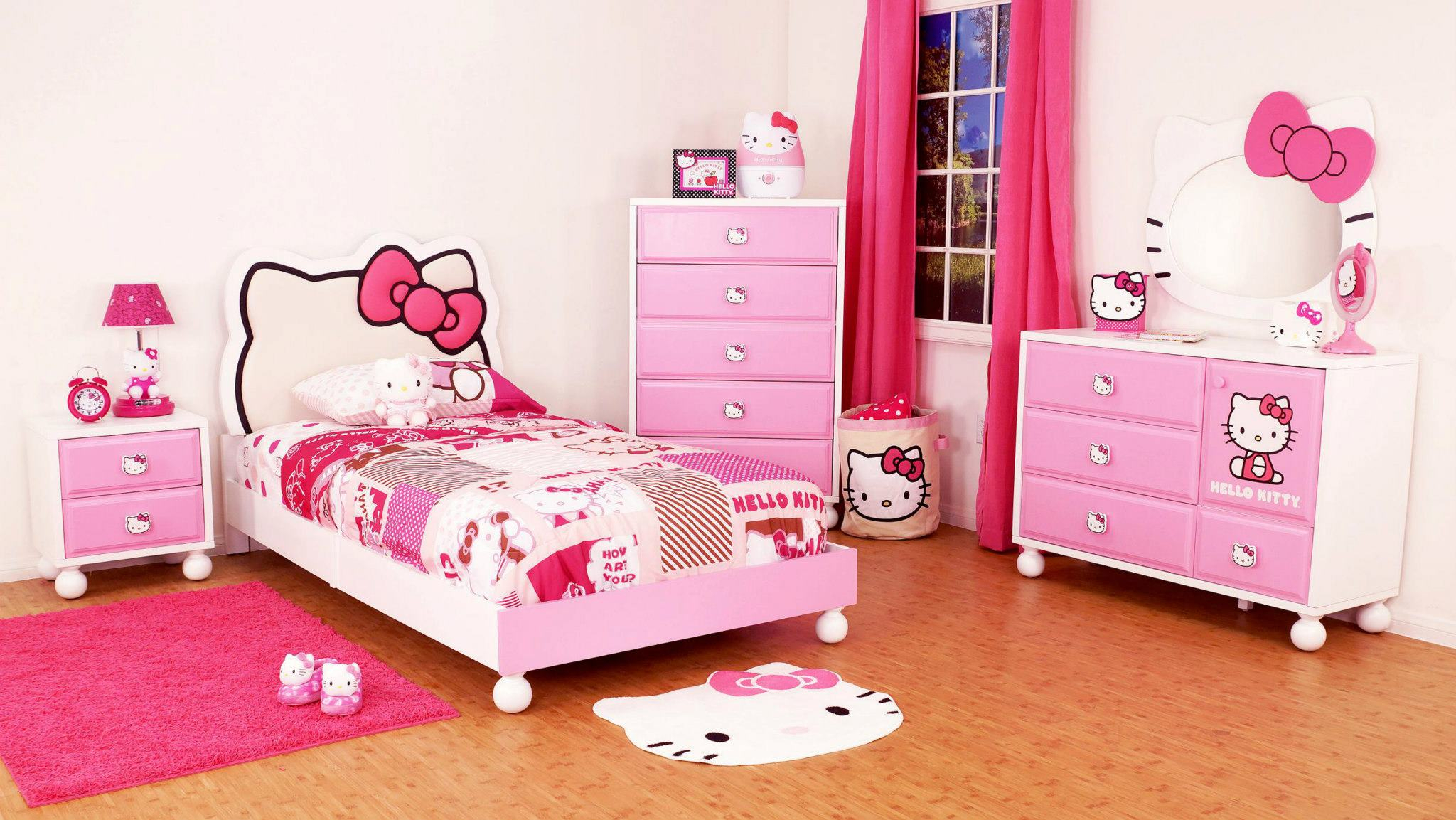 25 Adorable Hello Kitty Bedroom Decoration Ideas For Girls inside proportions 2048 X 1153