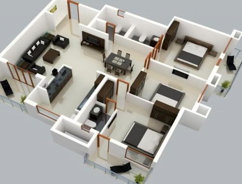 3 Bedroom House Interior Design Eo Furniture for dimensions 1024 X 780