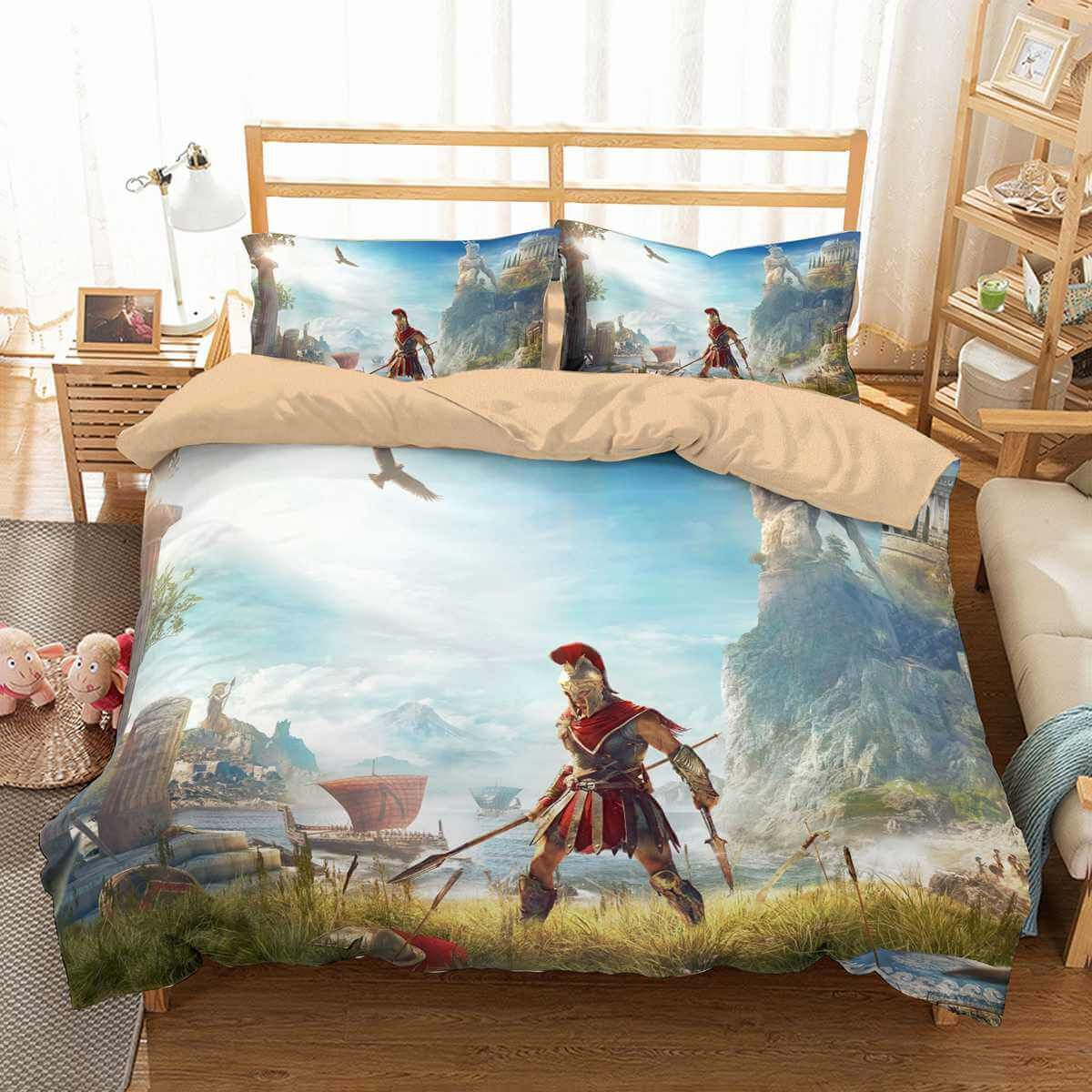 3d Customize Assassins Creed Odyssey Bedding Set Duvet Cover Set intended for size 1200 X 1200