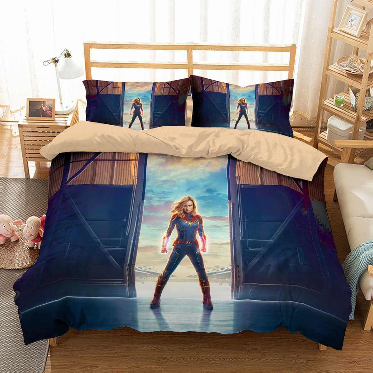 3d Customize Captain Marvel Bedding Set Duvet Cover Set Bedroom Set throughout sizing 1200 X 1200