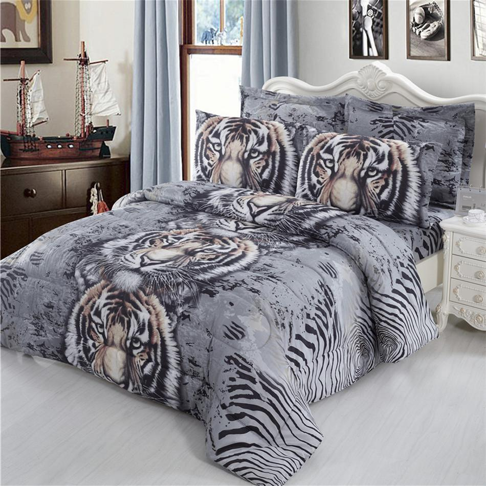 3d Digital Print Bedding Set Animal Tiger And Leopard Print Duvet Cover Bed Sheets Pillowcase Home Decor Quilt Cover D30 with regard to dimensions 950 X 950