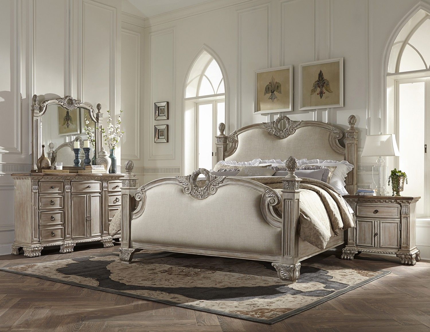 4 Pc Orleans White Wash Bedroom Set Homelegance In 2019 Home with proportions 1500 X 1159