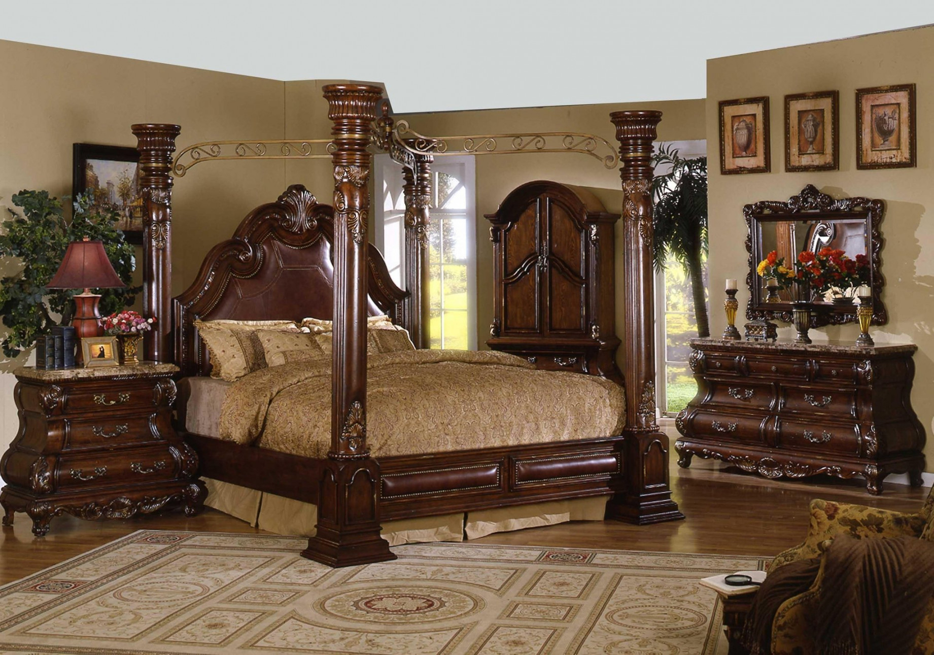 4 Post King Bedroom Sets Best Furniture Ideas For All Home Types for measurements 1841 X 1291