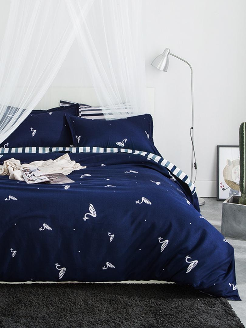 4pcs Bed Sheet Set Swan Modern Design Comfortable Supple Bedding Set with regard to sizing 810 X 1080