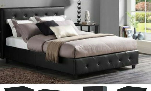 5 Pieces Queen Size Bedroom Set Furniture Modern Design Black Leather Dresser inside size 1500 X 1500