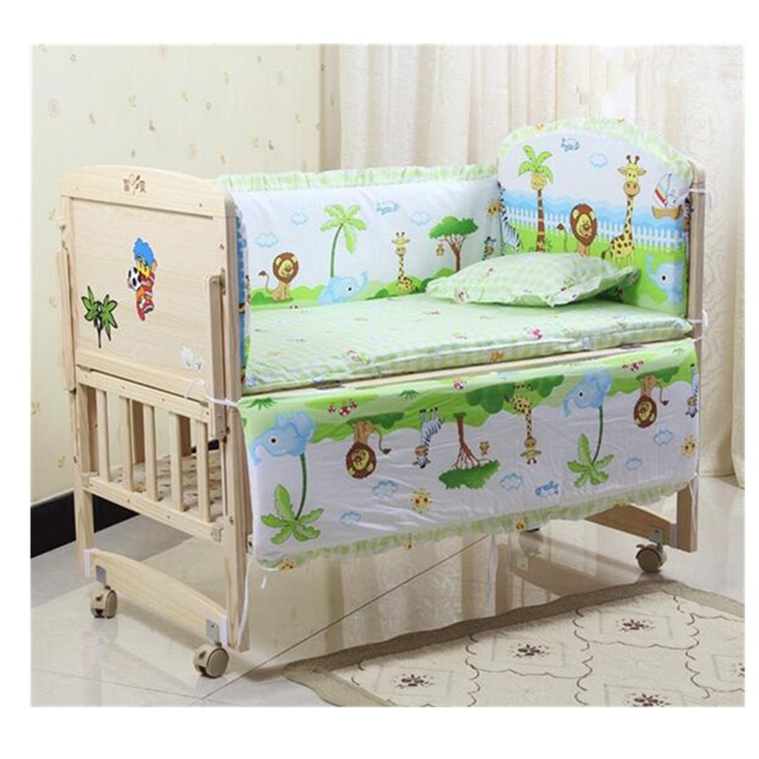 5pcs Monkey Cute Ba Nursery Bedding Set Fit 120x60cm Cot Cotton Padded Bumper Ba Nursery Bedding Sets Cartoon Cot Bumper within proportions 1080 X 1080