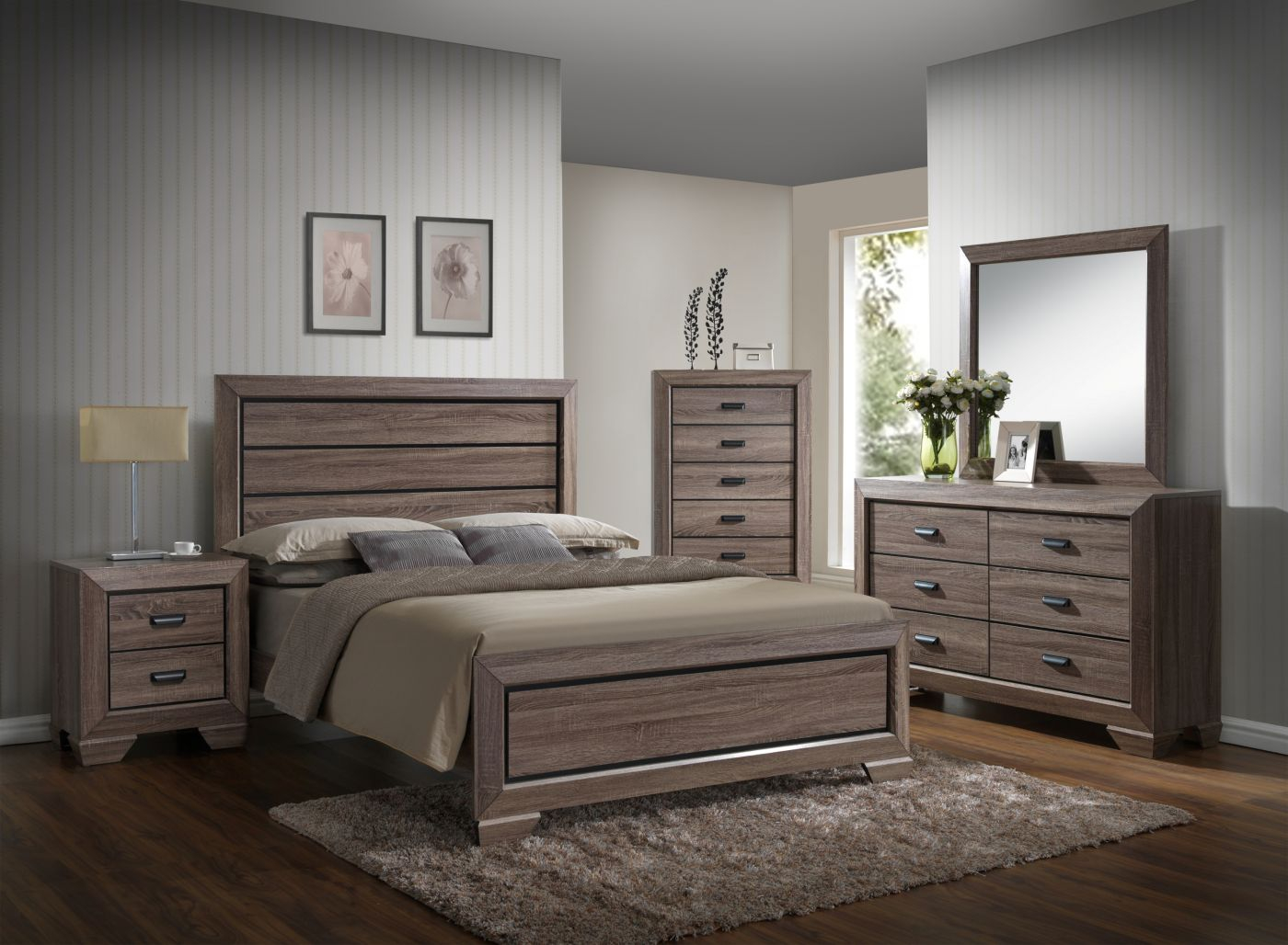 6 Pc Farrow Queenking Bedroom Set inside measurements 1400 X 1028