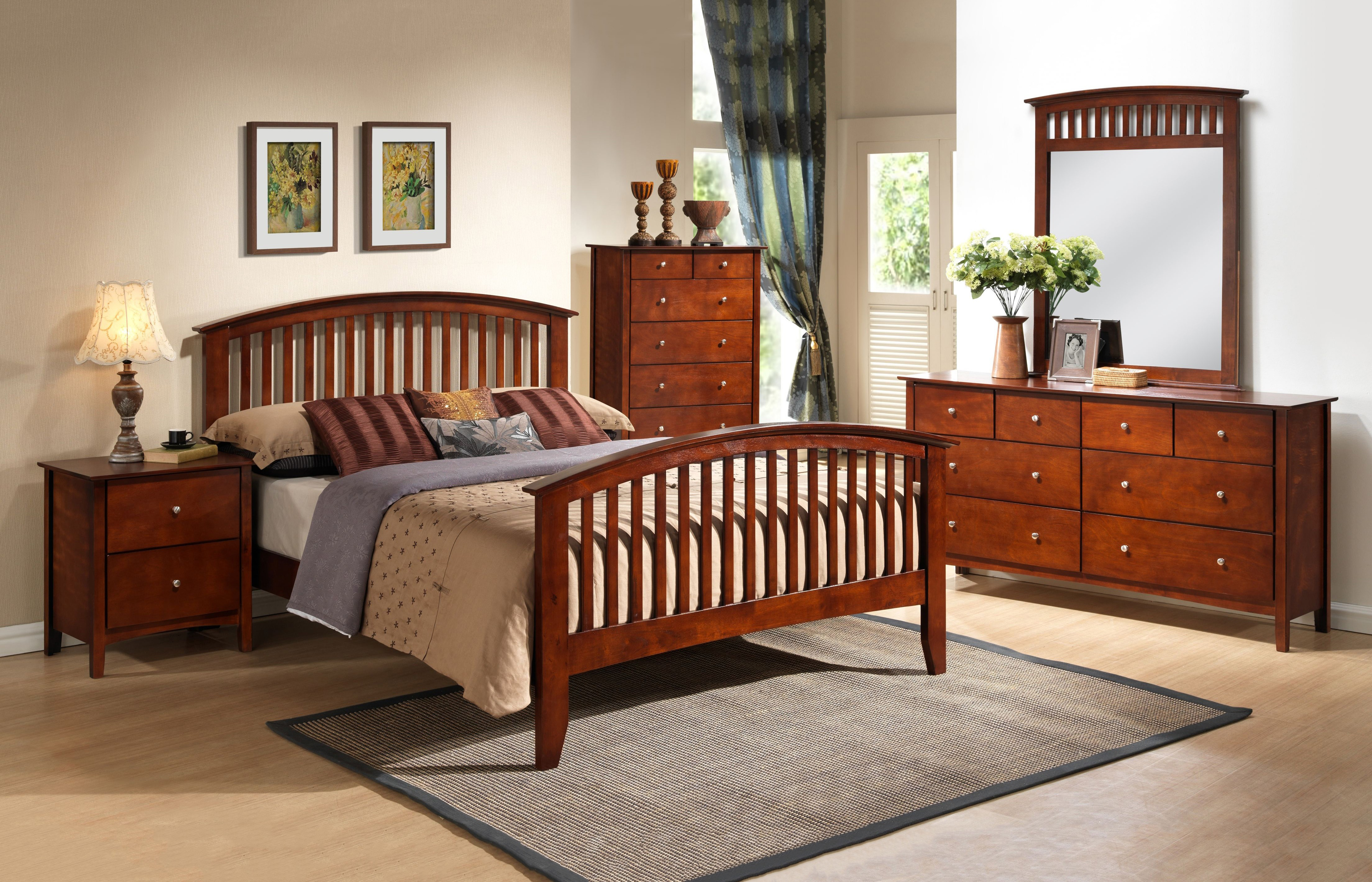 6 Pc Merlot Finish Mission Style Queen Bedroom Set Orange County throughout measurements 4416 X 2838