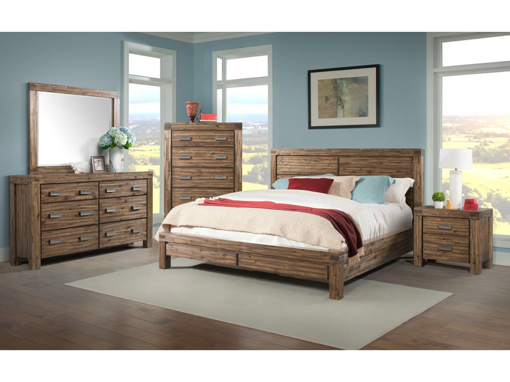 6pc King Bedroom Set Acacia Hard Solid W Wood Moldings inside measurements 1024 X 768