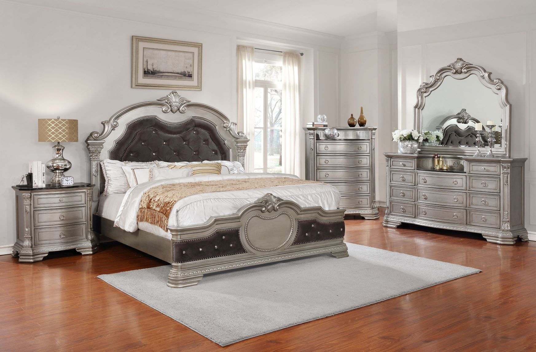 6pc King Bedroom Set Mbv1224 Mollai Collections King Bedroom Sets inside size 1745 X 1146