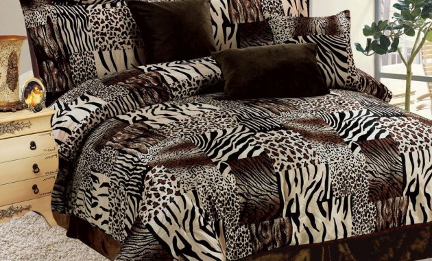 7 Piece Safari Micro Suede Faux Fur Comforter Set Scary Bitch And with regard to measurements 1024 X 792