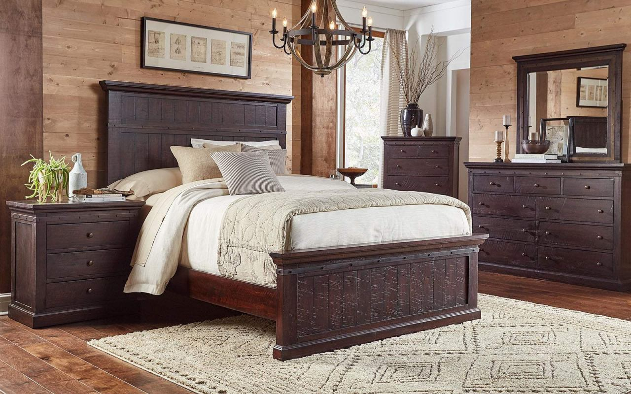 A America Furniture Jackson 4 Piece Panel Bedroom Set In Rawhide Mahogany for proportions 1280 X 800