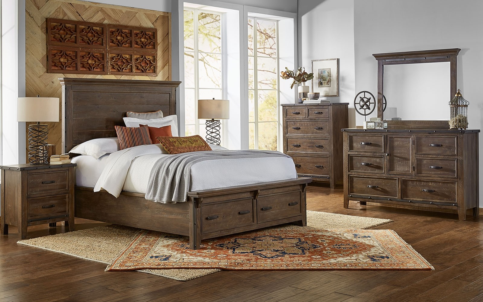 A America Marquez Storage Panel Bedroom Set In Brown inside dimensions 1600 X 1000