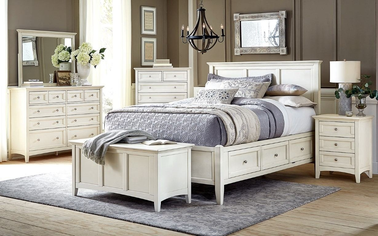 A America Northlake Storage Panel Bedroom Set In Linen White within size 1229 X 768