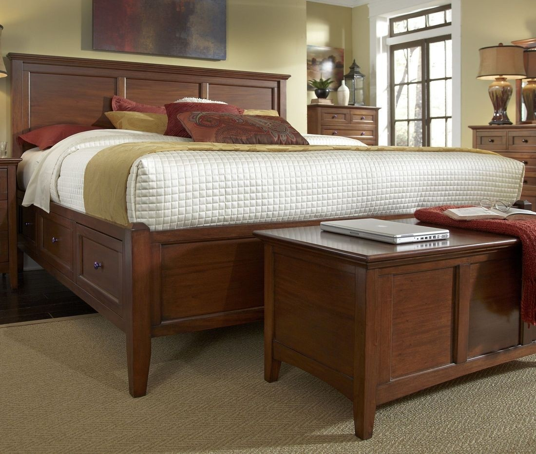 A America Westlake Storage Bedroom Set In Cherry for size 1100 X 932