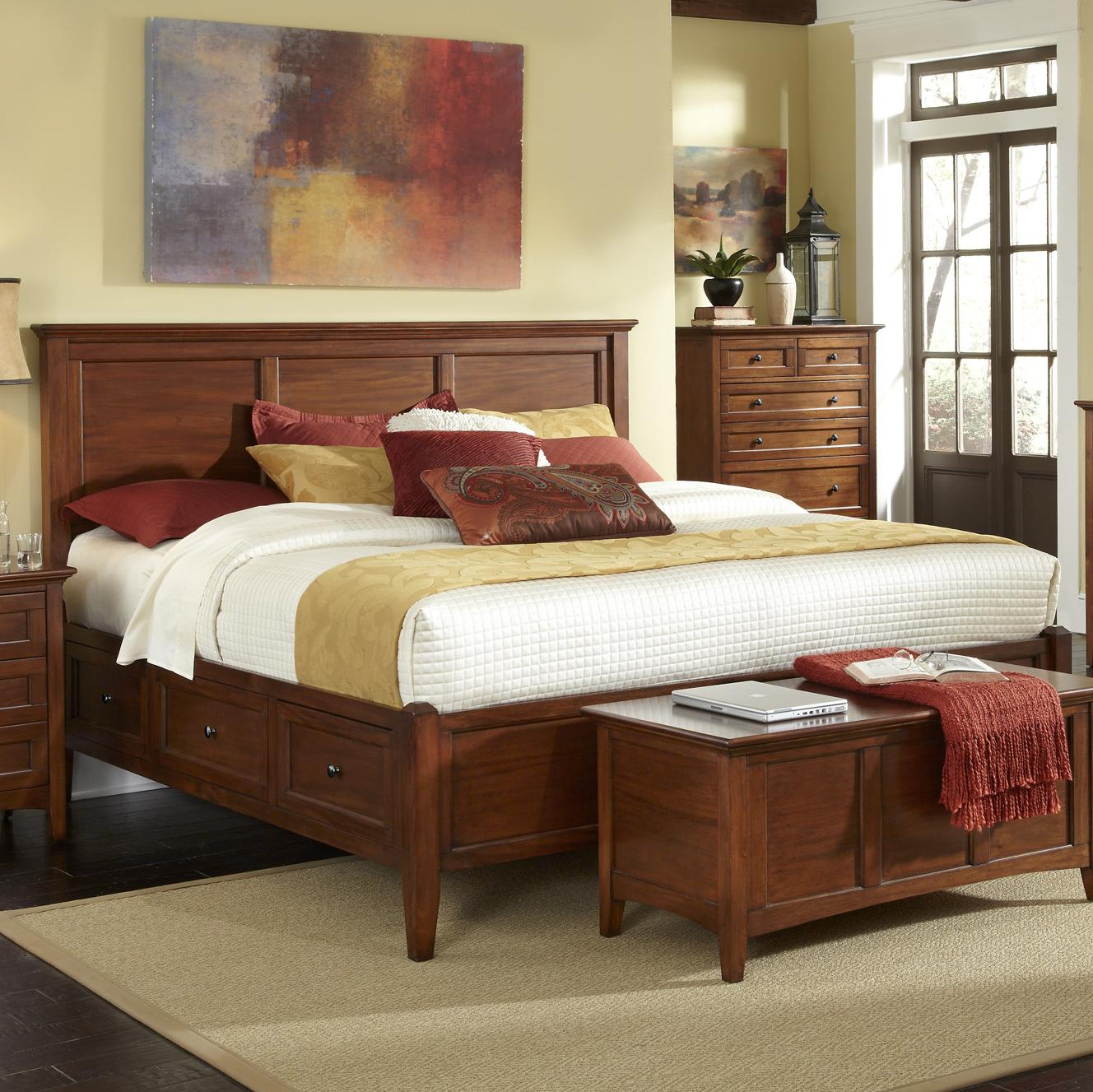 Aamerica Westlake Transitional King Bed With 6 Storage Drawers Fmg with sizing 1328 X 1327