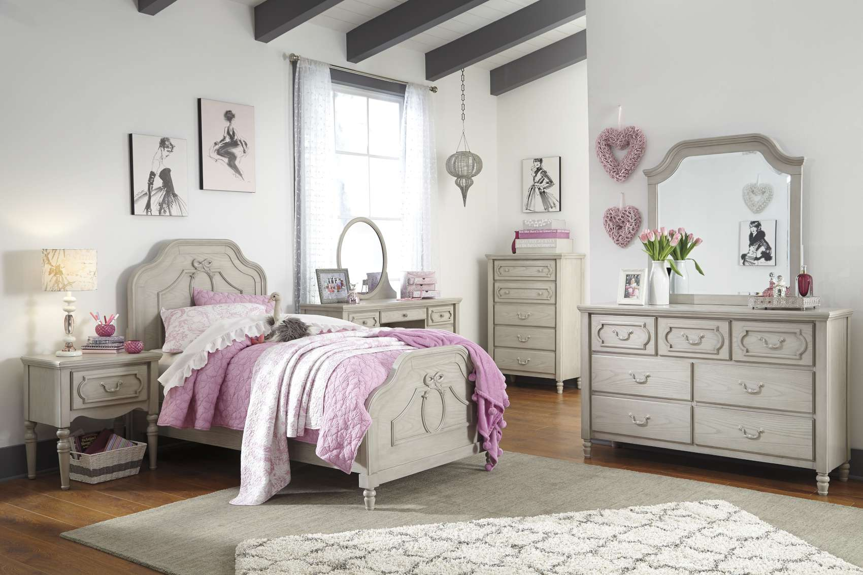 Abrielle Gray Bedroom Collectionb583 pertaining to sizing 1700 X 1133