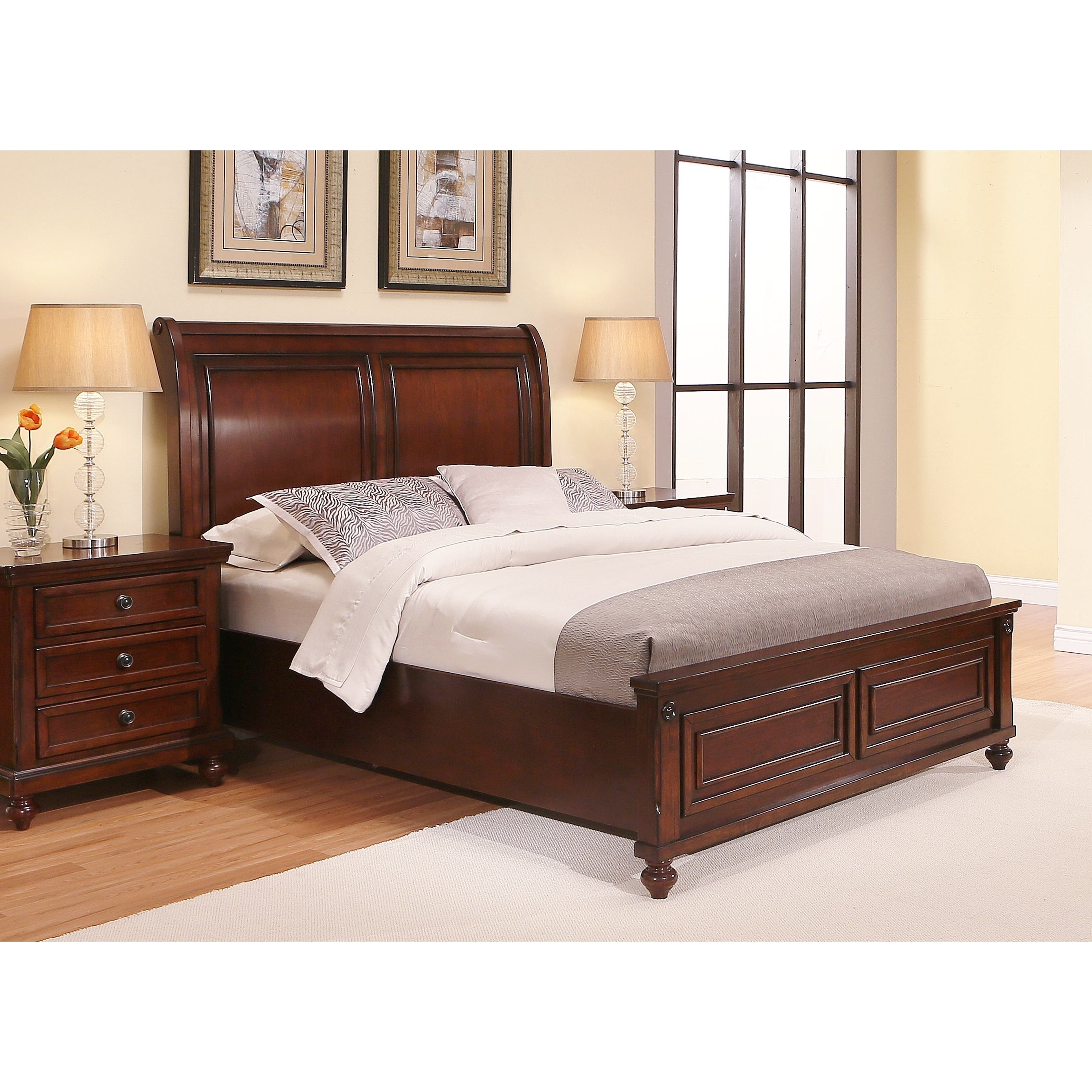 Abson Caprice Cherry Wood Bedroom Set 4 Piece in proportions 2680 X 2680