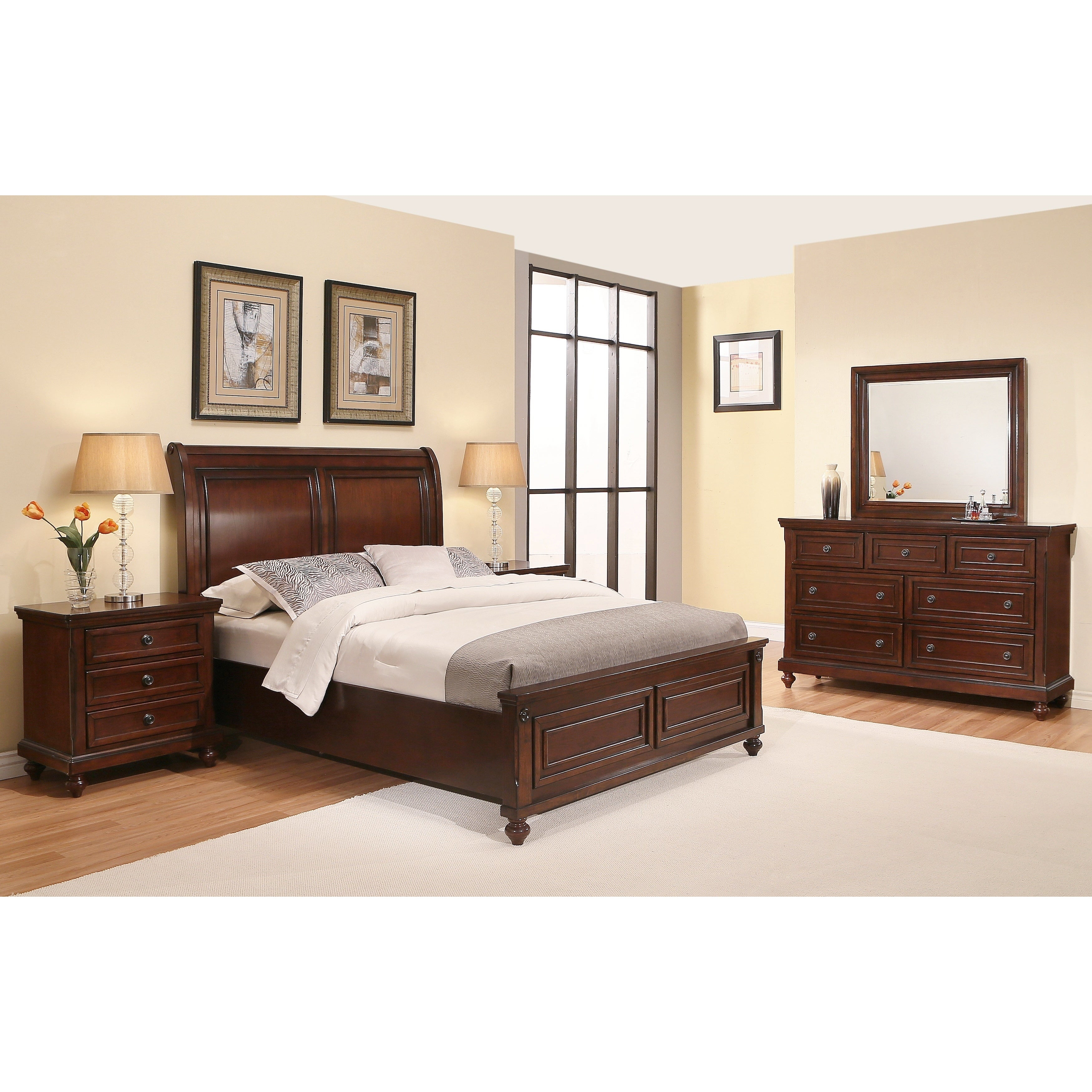 Abson Caprice Cherry Wood Bedroom Set 6 Piece for sizing 3500 X 3500