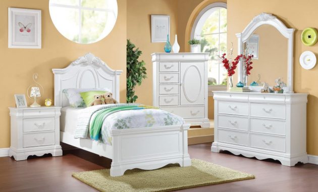 Acme Estrella Youth Panel Bedroom Set In White intended for measurements 1280 X 870