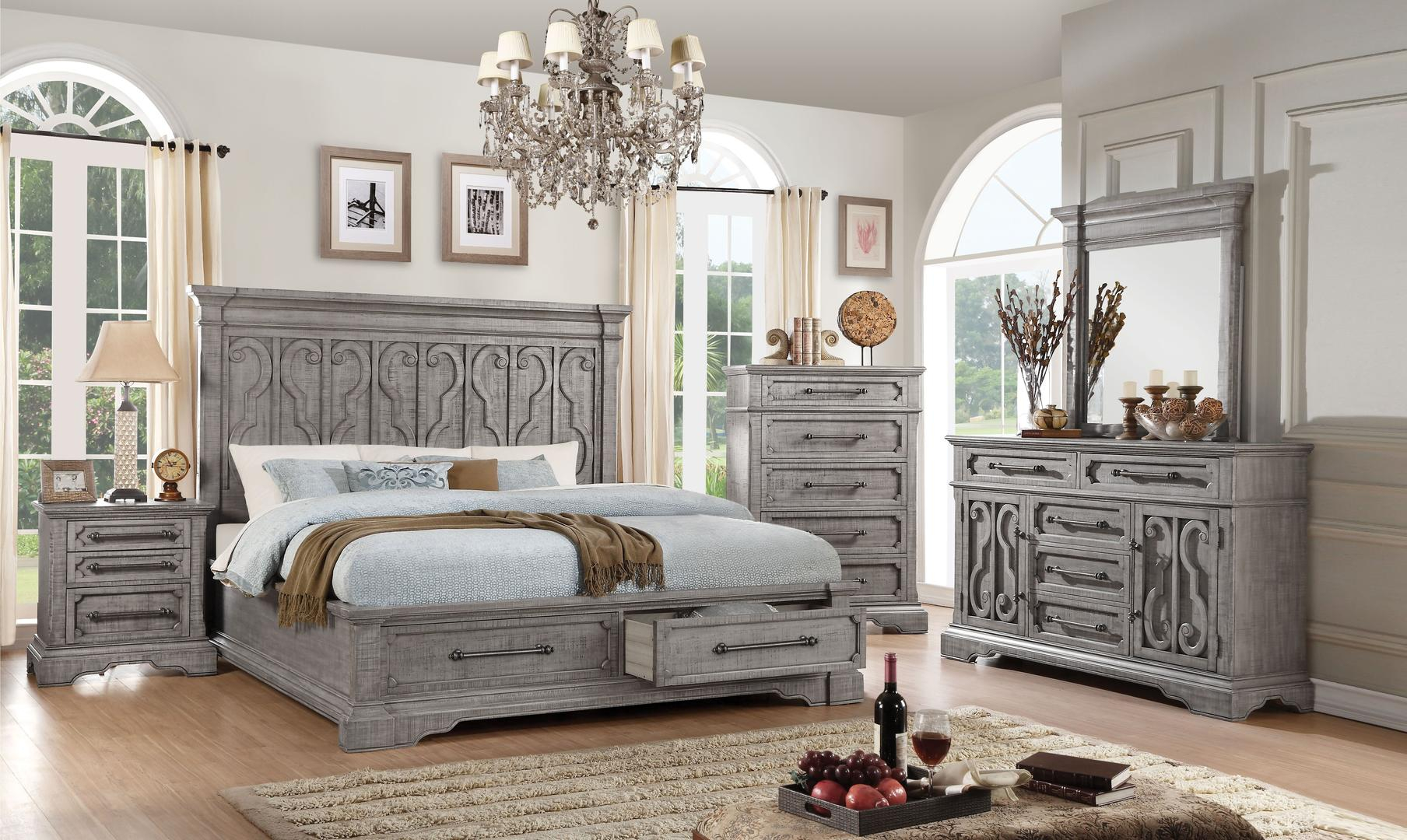 Acme Furniture Artesia 5 Piece King Size Bedroom Set in sizing 1808 X 1080