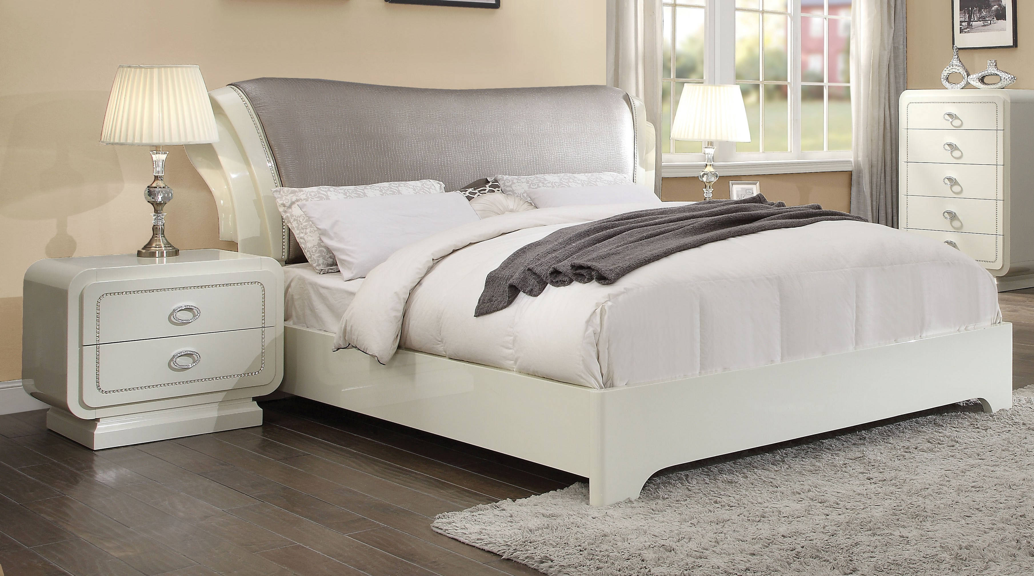 Acme Furniture Bellagio Ivory 2pc Bedroom Set With King Bed throughout measurements 3619 X 2015