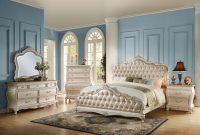 Acme Furniture Chantelle 4 Piece Bedroom Set Rose Gold Pu Leather With Pearl White Finish regarding size 3500 X 3500