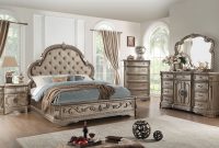 Acme Furniture Northville 4pc Panel Bedroom Set In Antique Champagne throughout proportions 1594 X 1040