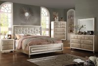 Acme Furniture Voeville 4 Piece Bedroom Set In Matte Gold Antique Gold regarding size 1279 X 810