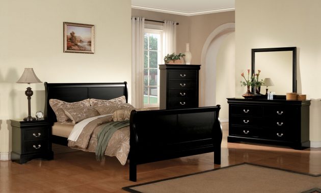 Acme Louis Phillipe Iii Sleigh Bedroom Set In Black regarding size 1299 X 834