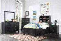 Acme Mallowsea 4pc Full Bedroom Set With Storage Rail In Black throughout sizing 1100 X 1100
